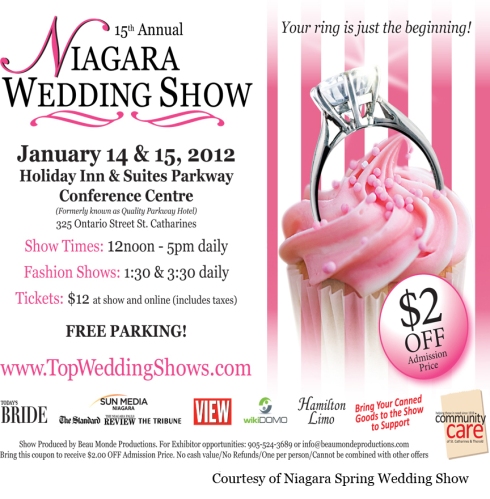 $2.00 OFF Coupon for the 15th Annual Niagara Spring Wedding Show 2012